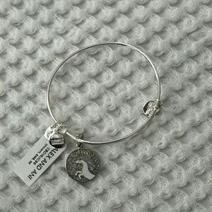 NWT Alex and Ani Silver Bangle with Charm!